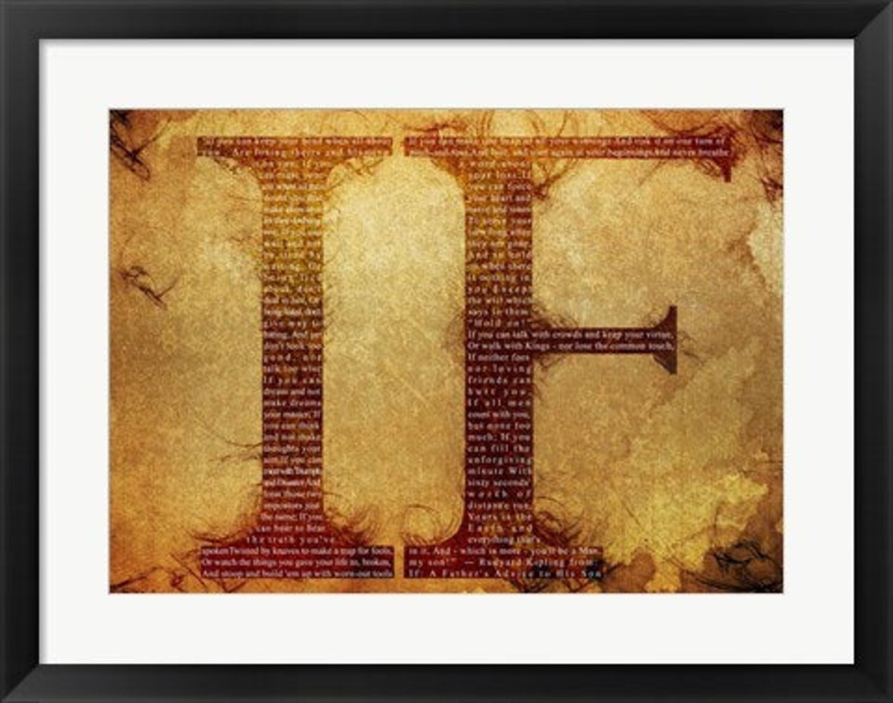 Framed Art If Quote by Rudyard Kipling by Rudyard Kipling Wall Decor 18x24 Artwork